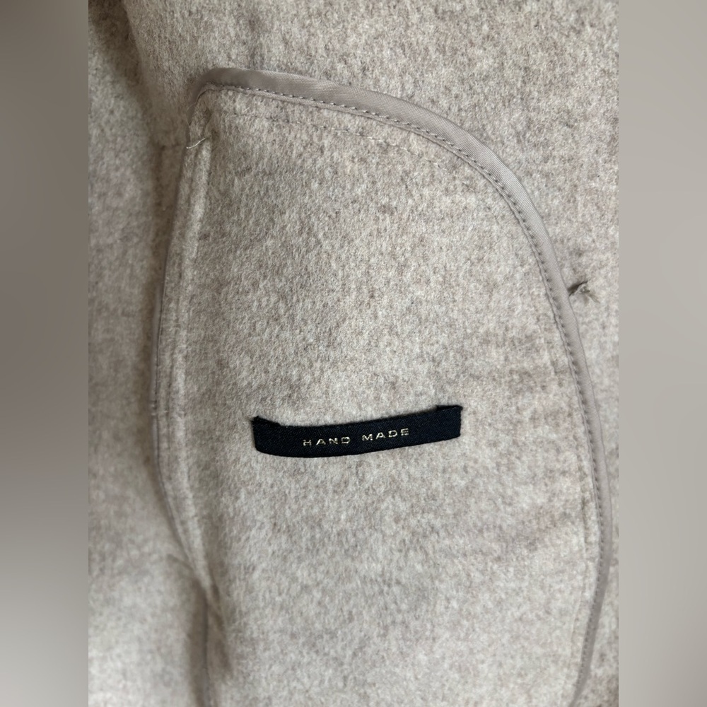 Zara Ecru Beige Wool Blend Open Draped Oversized Layering Cardigan Blanket Coat - Picture 13 of 15